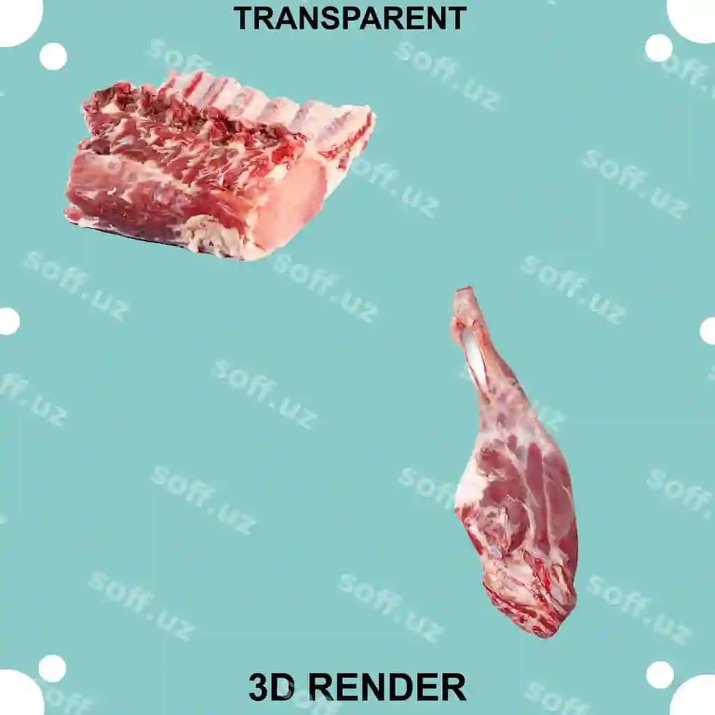 Mol go'shti qaramadon shaffof orqa fon | Beef meat roast transparent background