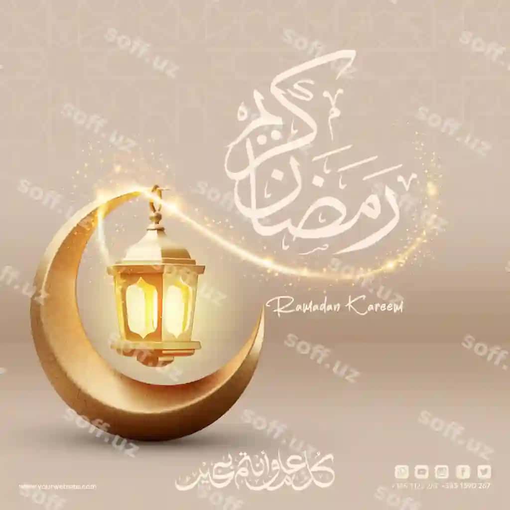 Ramazon kurbon salom ijtimoiy tarmoqlar uchun post shabloni | Ramadan kareem greeting social media post template