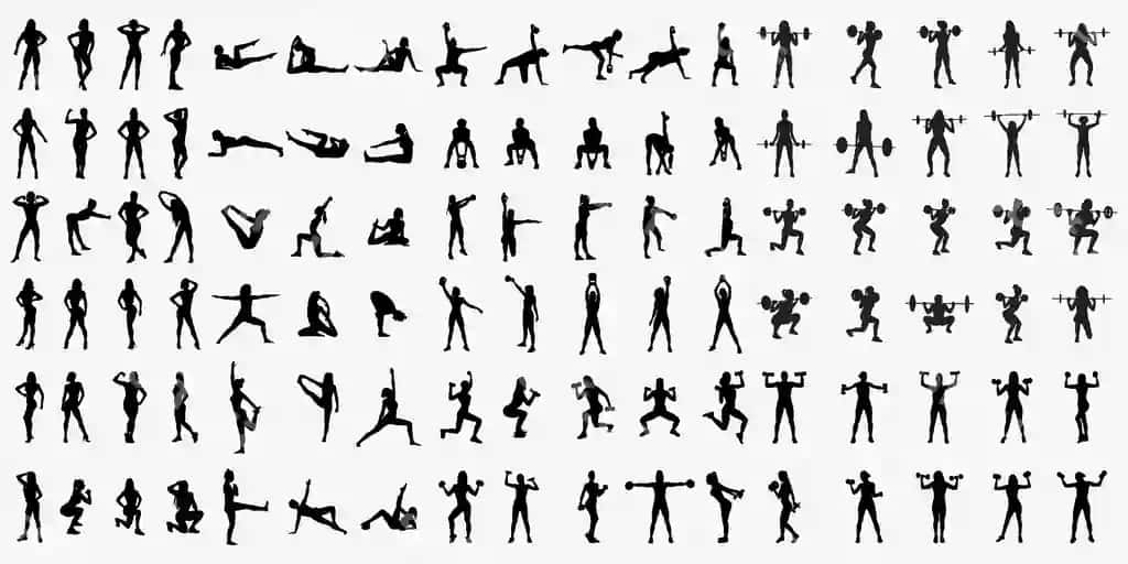 Ayol fitnes jismoniy tarbiya siluet shabloni | Woman fitness gym silhouette template