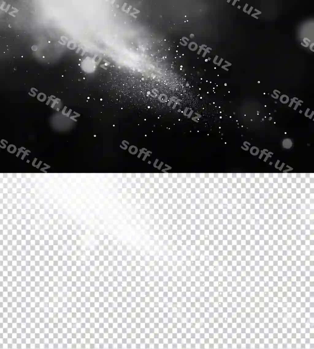 Abstrakt oq zarralar shaffof fonda | Abstract white particles transparent background