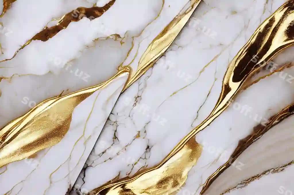 Elegant oq marmar oltin detal fon | Elegant white marble gold detail background