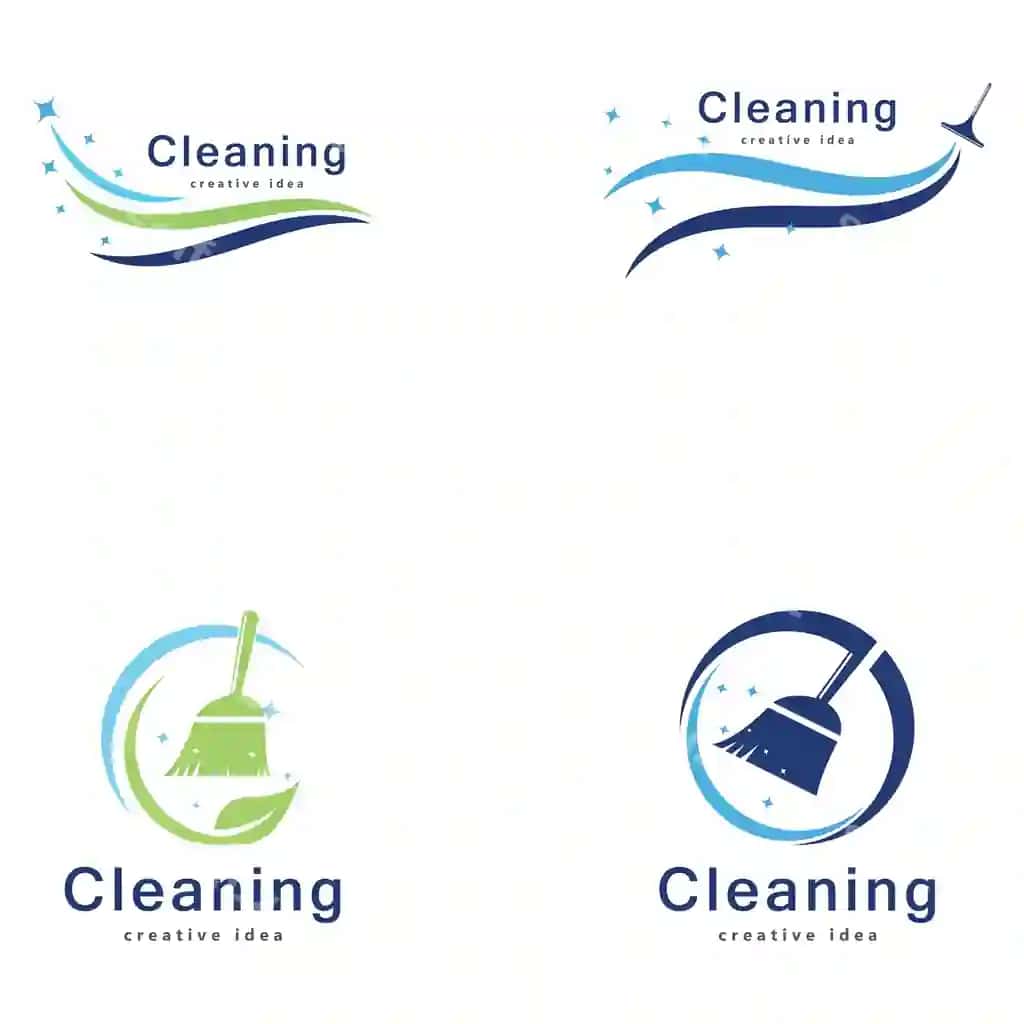 Ijodkor tozalash kontseptsiyasi logotip dizayn shabloni | Creative cleaning concept logo design template
