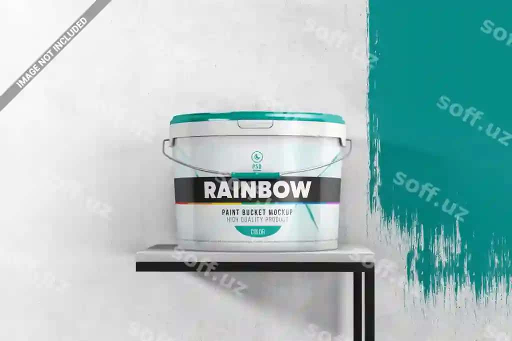 Boyoq vedro stand sahna namunasi | Paint bucket stand scene mockup