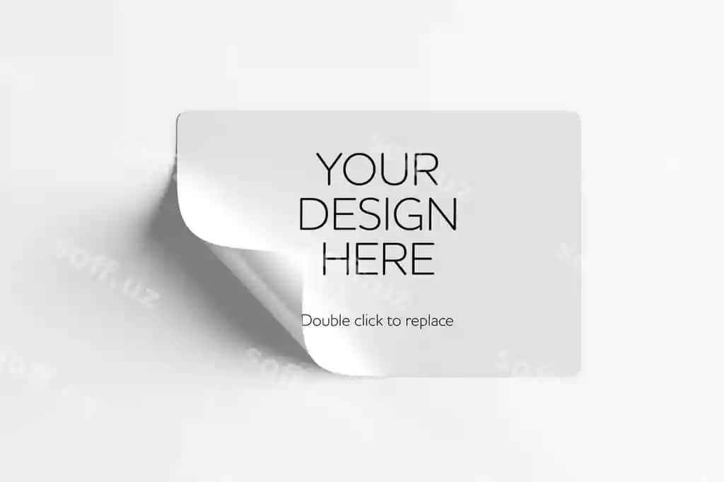 Stikerlar namuna oq fonda 3d render | Stickers mock up white background 3d rendering