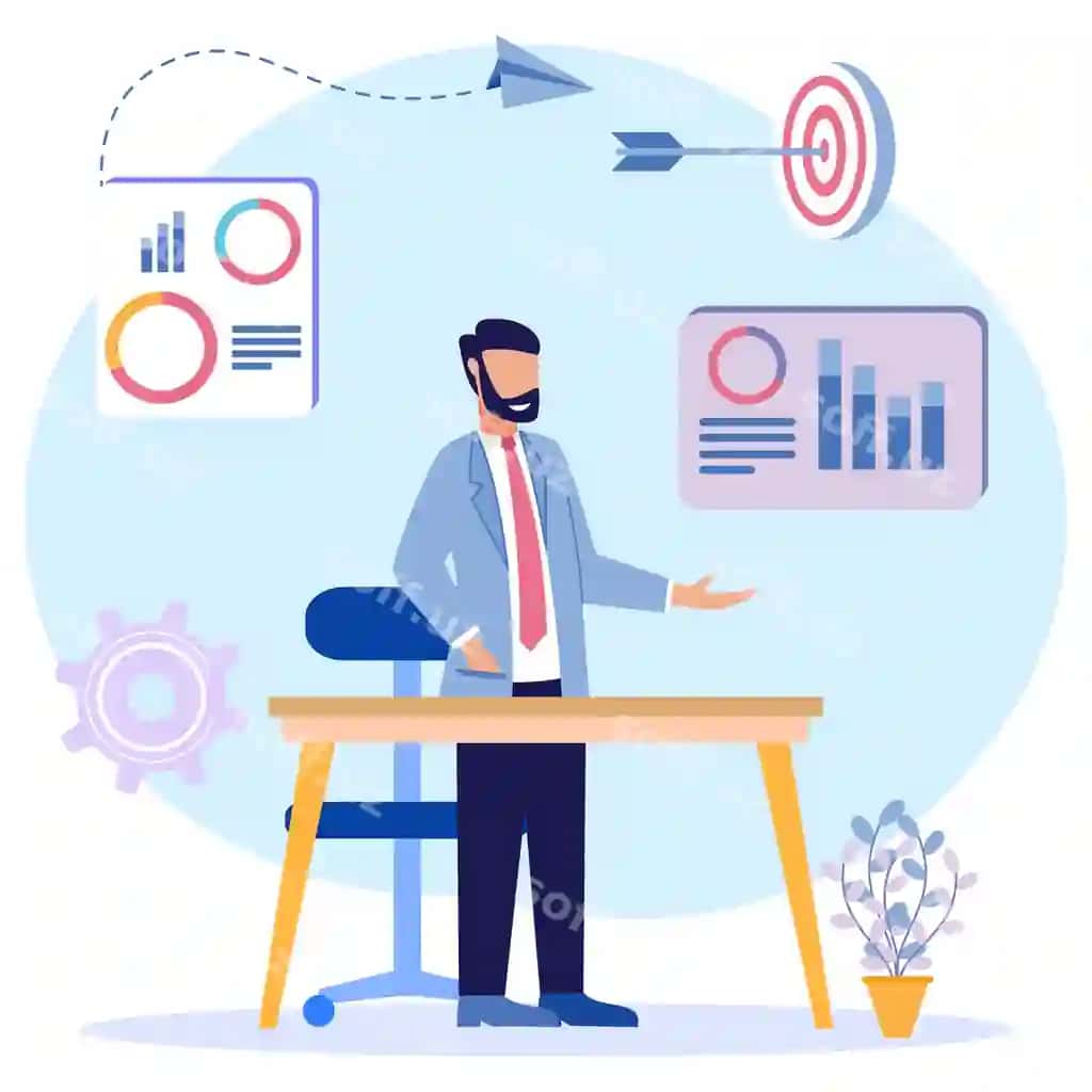 Illustratsiya vektor grafik karykatura biznesmen qahramoni | Illustration vector graphic cartoon character businessman