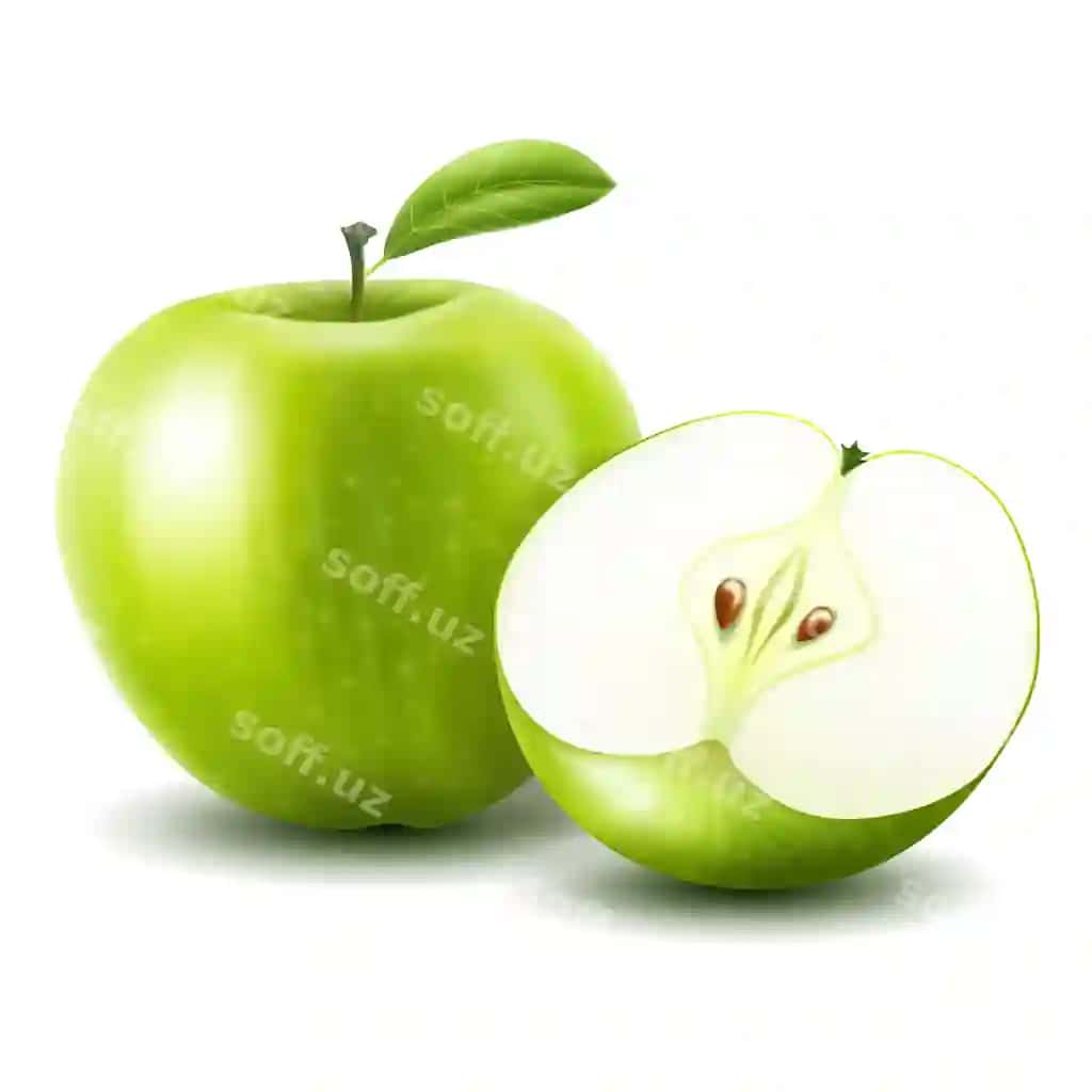Olmalar vektor butun olma yarı olma ajraltirilgan oq fonda | Apples vector whole apple half apple isolated white background