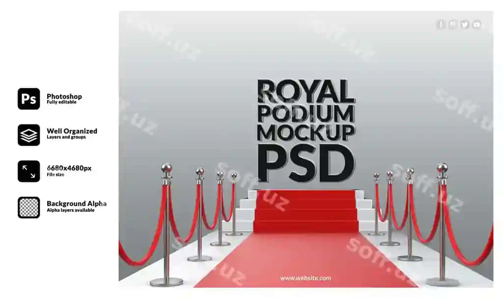 3d haqiqiy minimalista royal qizil qalamda podium mahsulot taqdimoti | 3d realistic minimalist royal red carpet podium product presentation