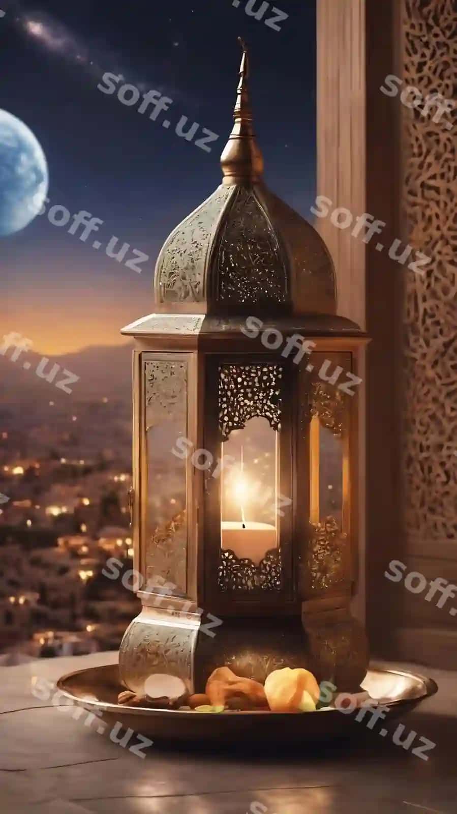 Ramadan konsepsiyasi faza yuqori | Ramadan concept with space top