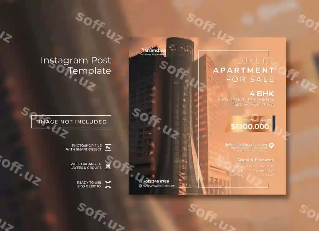Lukxuriy kvartira sotilish Instagram posti | Luxury apartment real estate sale instagram post