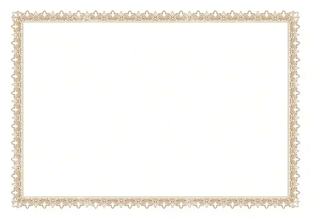 Bo'sh sertifikat chegara tayyor matn qo'shish o'ttiz rangli | Blank certificate border ready add text gold color