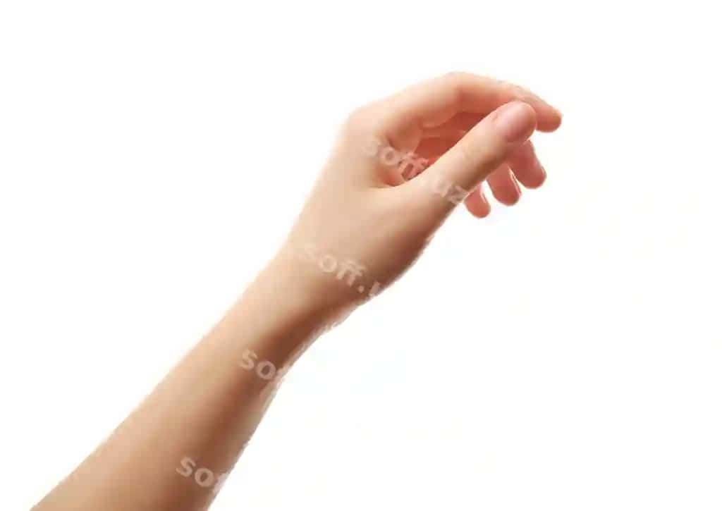 Ayol qo'l oq orqa fon | Female hand white background