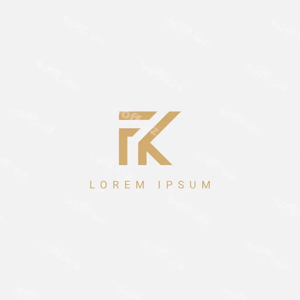 Abstrakt minimal harf fk kf ikonka logotip vektor symbol | Abstract minimal letter fk kf icon logo vector symbol