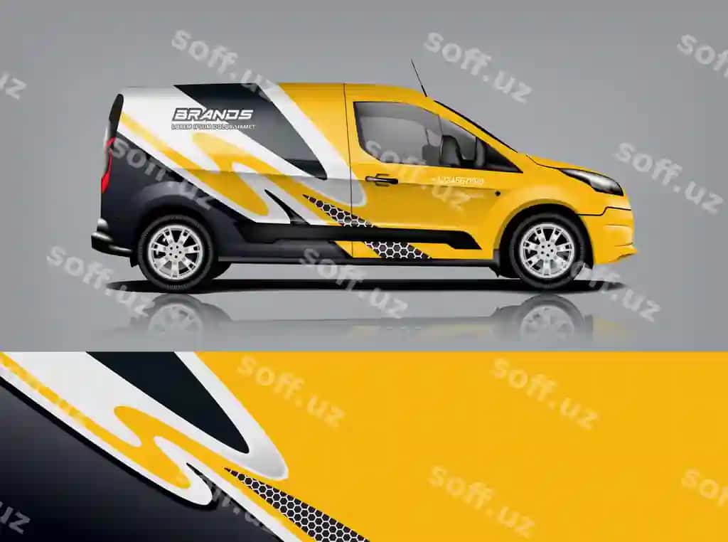 Furgon uchun o'ralgan dizayn, o'ralgan tasvir va dekal dizayn kompaniyasi, vektor format | Van wrap design wrap sticker decal design company vector format