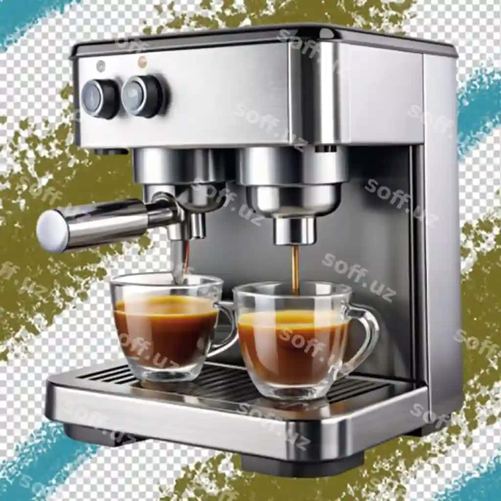 Kofe mashinalari ajraltirilgan shaffof fonda | Coffee machines isolated transparent background