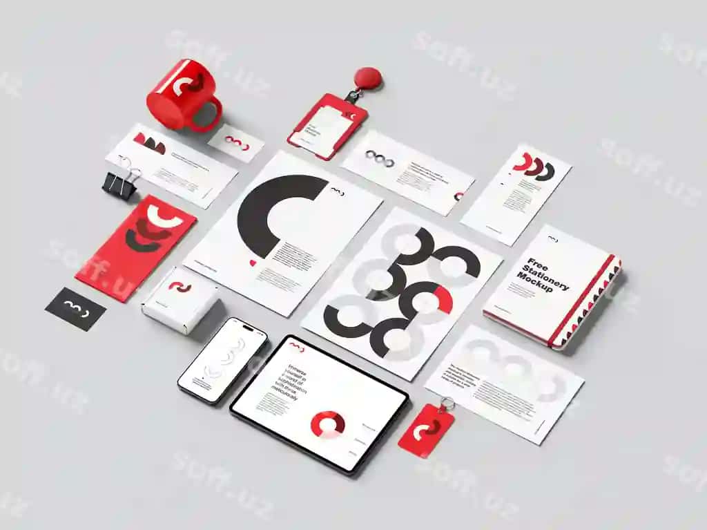 Stativ shablon kenglashi | Stationary mockup template