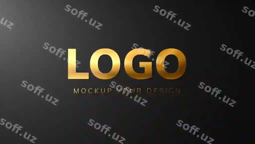 Hasharot oltin logo namuna dizayni | Luxury gold logo mockup design