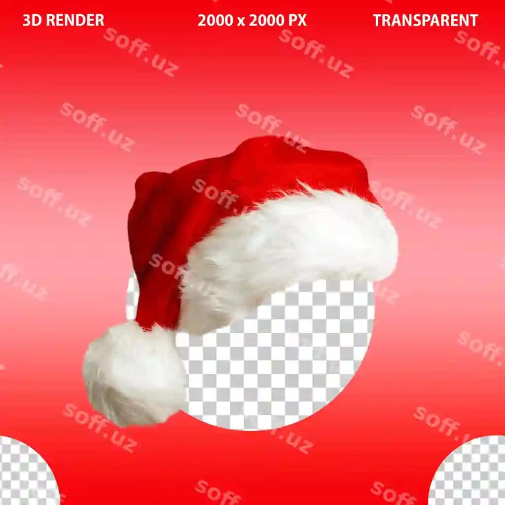 Qish sovg'alari va santa shlyapa lentalar isolatsiya shaffof | Winter christmas giftes ans santa cap ribbons isolated transparent