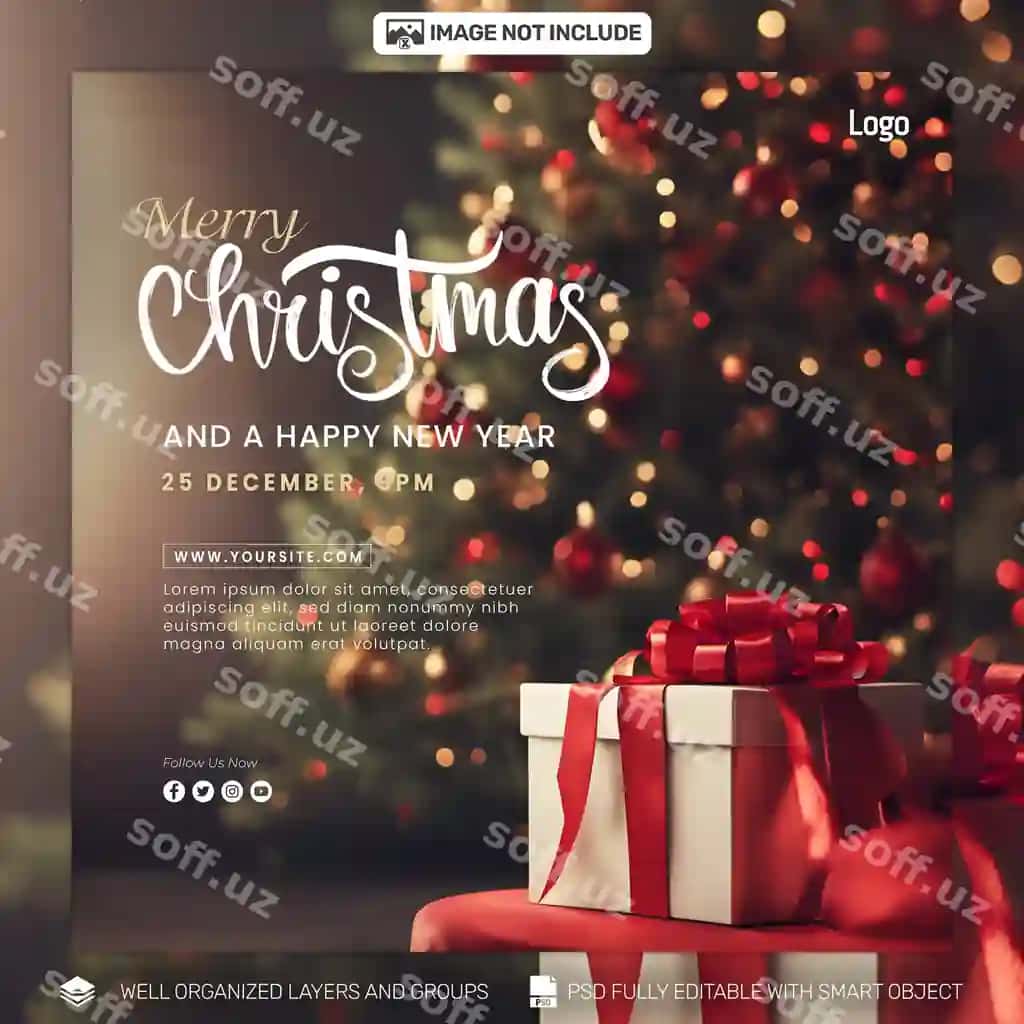 Psd bepul psd Ro'zg'or plakat ijtimoiy tarmoqlar shablonlari | Psd free psd christmas poster social media tamplates