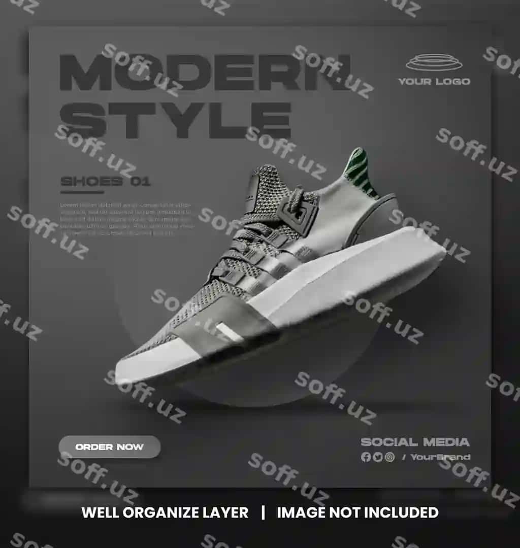 Sport poyabzal sotuvi ijtimoiy tarmoqlar Instagram post story hikonalar shabloni | Sport shoes sale social media instagram post story stories template