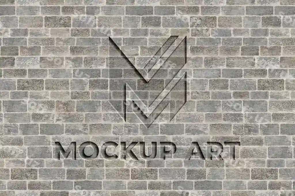 Devor teksturi logo effekt premium namuna | Wall texture logo effect premium mockup