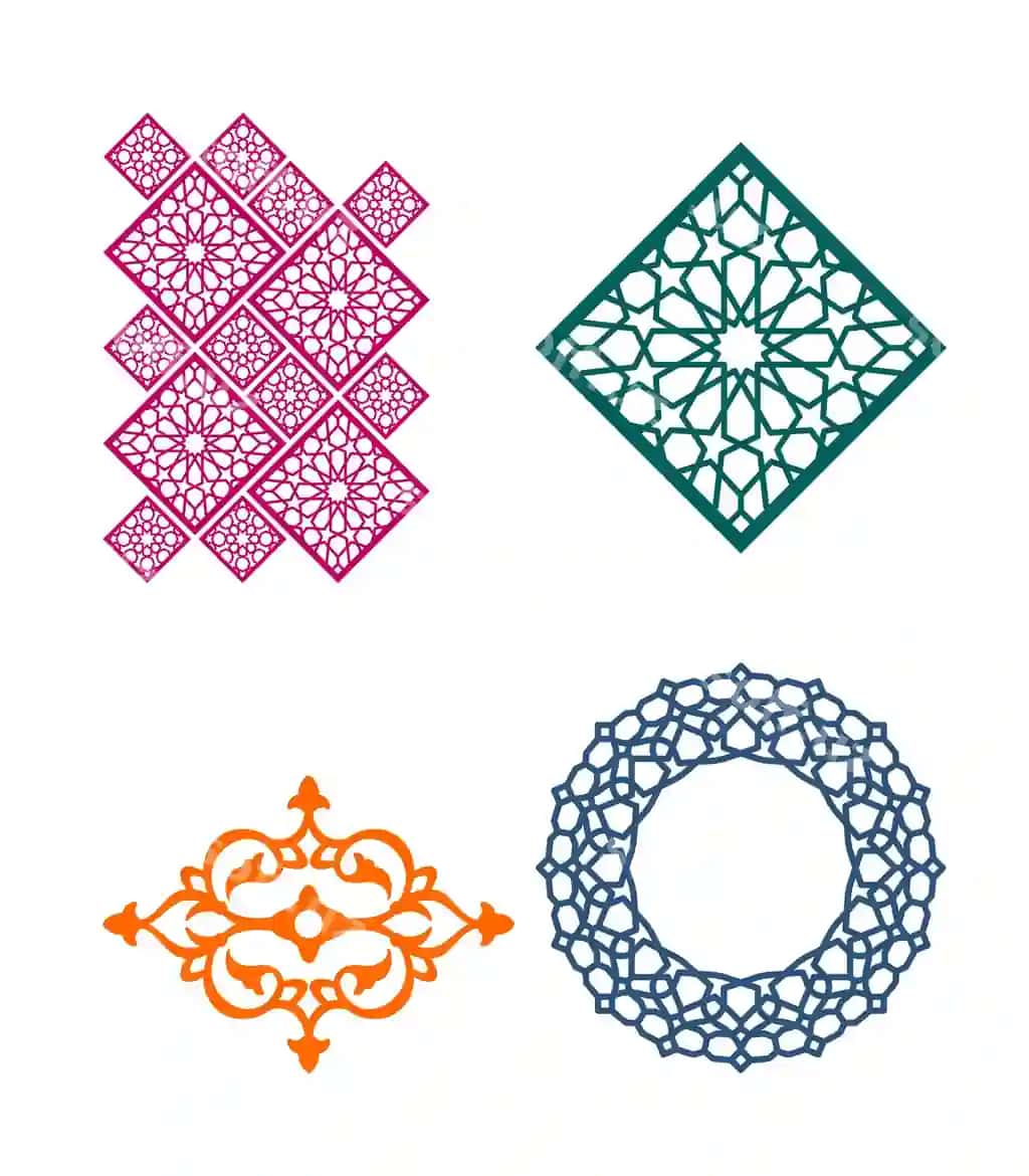 Moda zamonaviy anqariqli orqa fon oddiy shakllar, ob'ektlar va figuralar bilan | Trendy modern abstract background with simple shapes objects figures