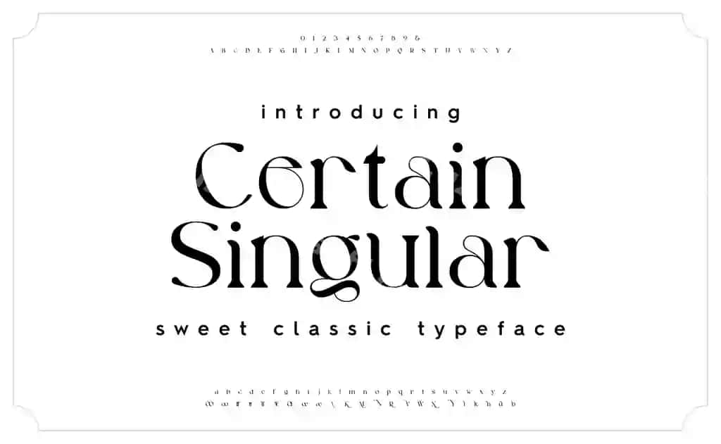 Klassik tipografiya serif shrifti katta harf kichik harf ligaturlar ampersand | Classic typography serif font uppercase lowercase ligatures ampersand