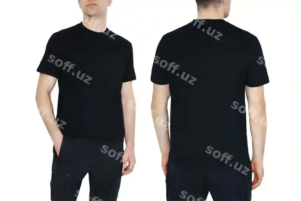 Nusxa ko'chirish joyi bo'lgan ikkita yon qora futbolkalar | Two side black tshirts with copy space