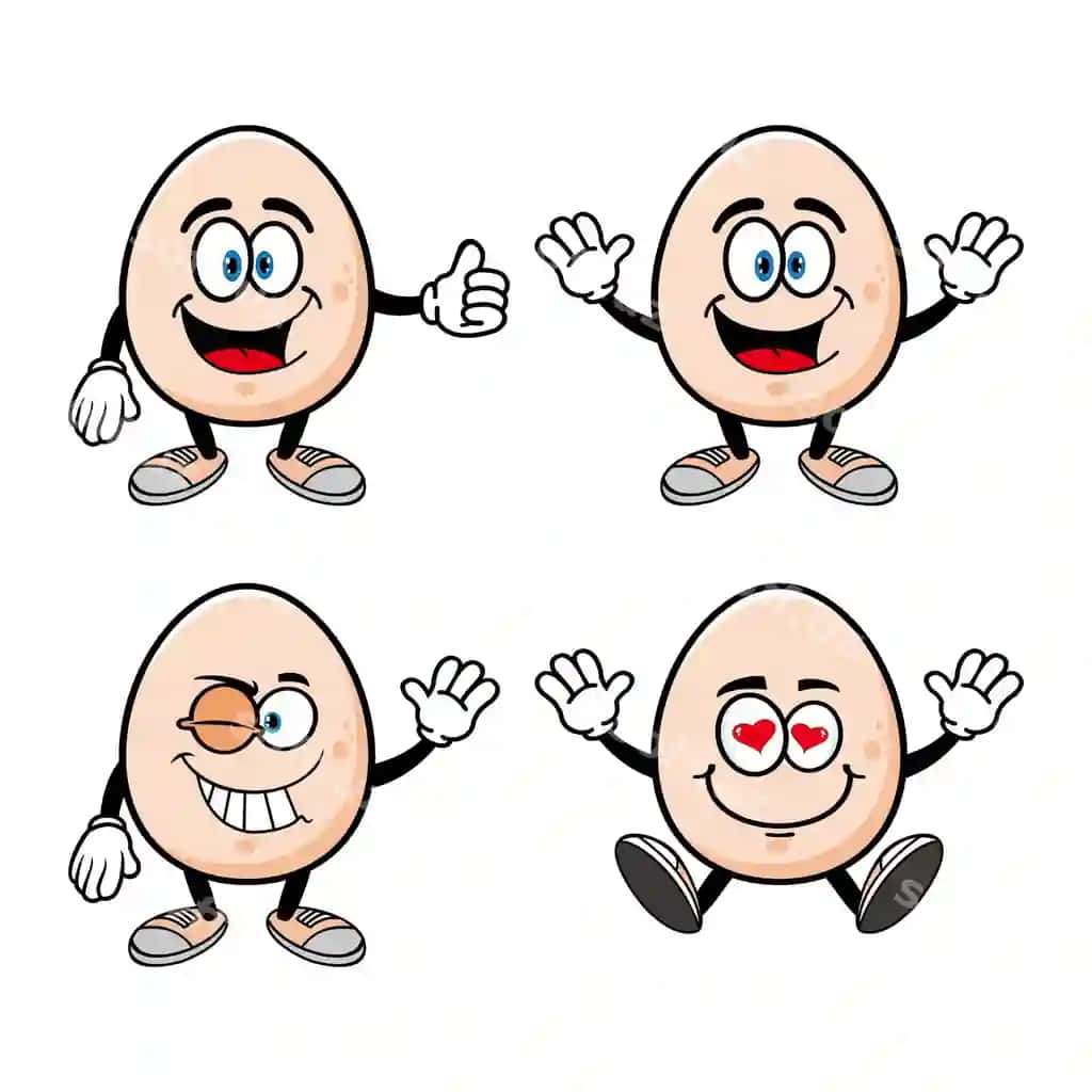 Komplekt sevimli gulchi tuxum multfilm qahramoni | Set collection cute smiling egg cartoon character