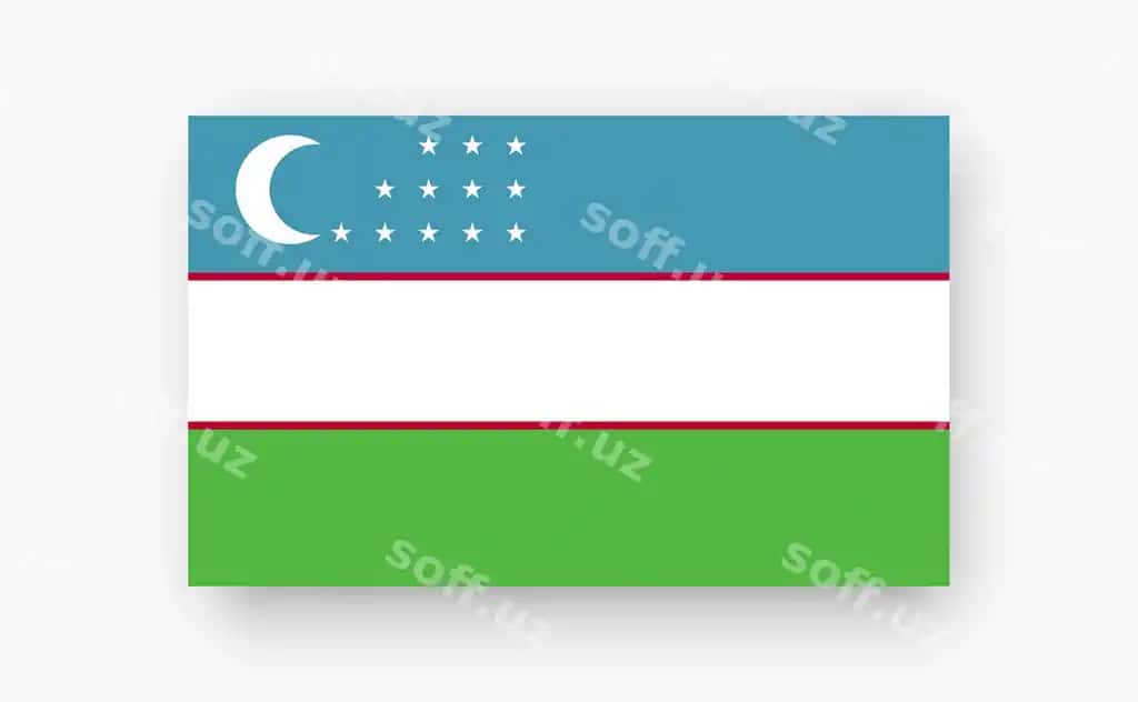 O'zbekiston bayroqi oq fonli vektor illustratsiyasi jpg | Uzbekistan detailed flag white background vector illustrationjpg