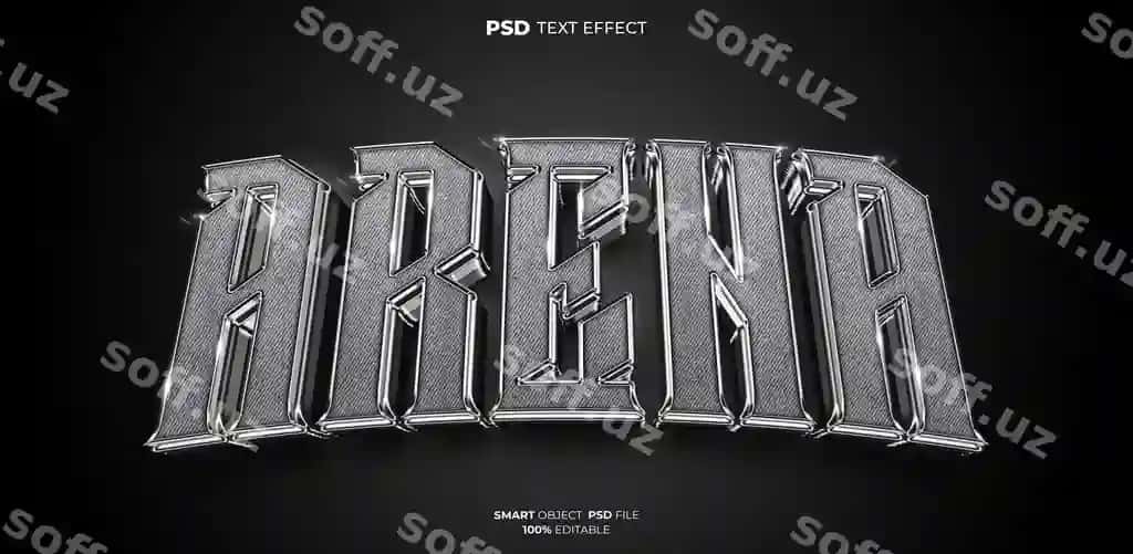 Arena 3-oʻlchovli tahrirlanadigan matn effekti | Arena 3d editable text effect