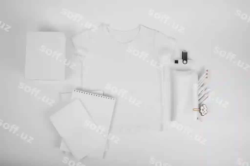 Bolalar uchun qozoncha komplekti namuna dizayni | Kid stationery set mockup design