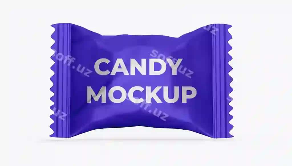 Konfeta namuna ko'k qadoq | Candy mockup blue wrapper