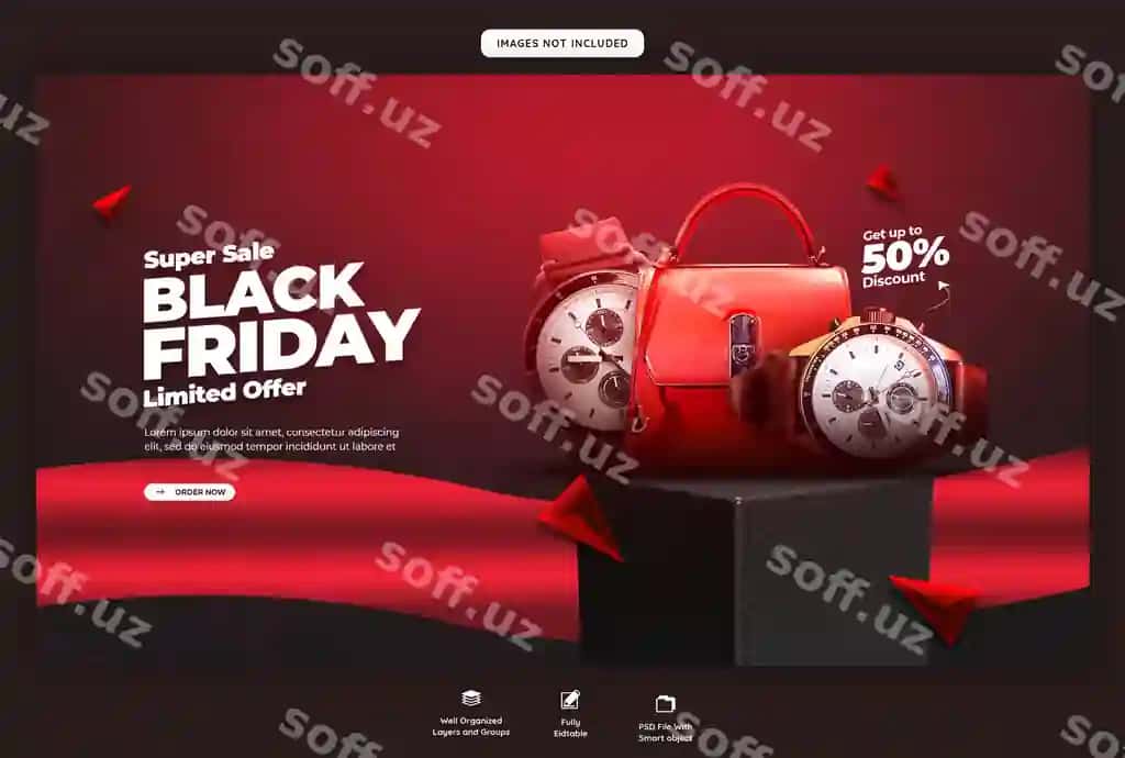 Black Friday super sotuv veb banner orqa fon shabloni | Black friday super sale web banner background template