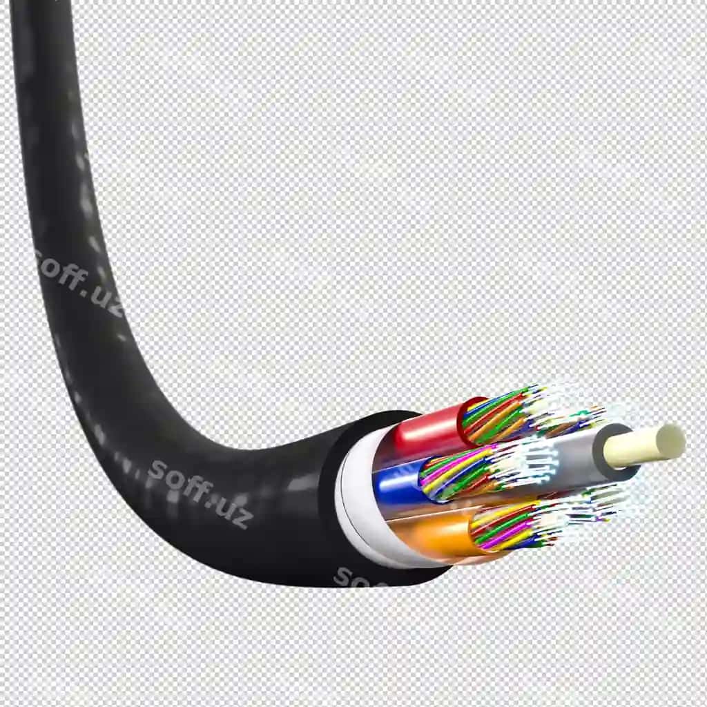Qora optik to'g'ri kabel isolatsiyalangan oq | Black optical fibre cable isolated white