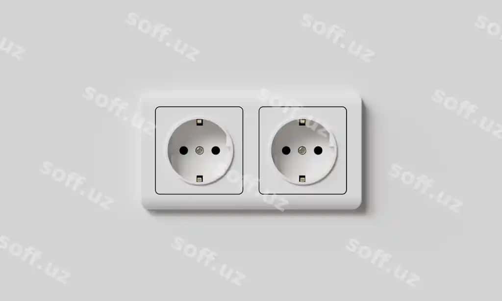 Oq priznak oq devor 3D render | White power socket white wall 3d rendering