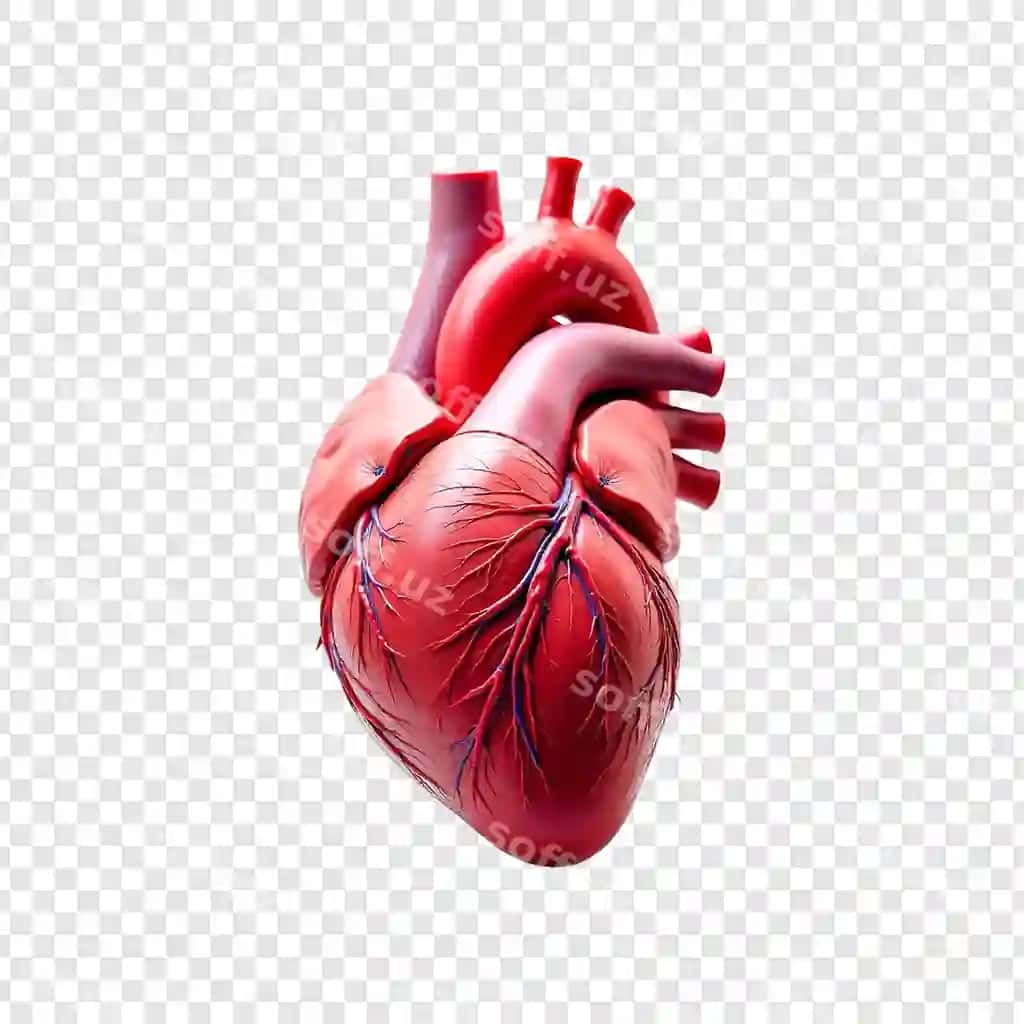 3d insonga tegishli yurak shaffof fonda ajraltirilgan | 3d human heart isolated transparent background