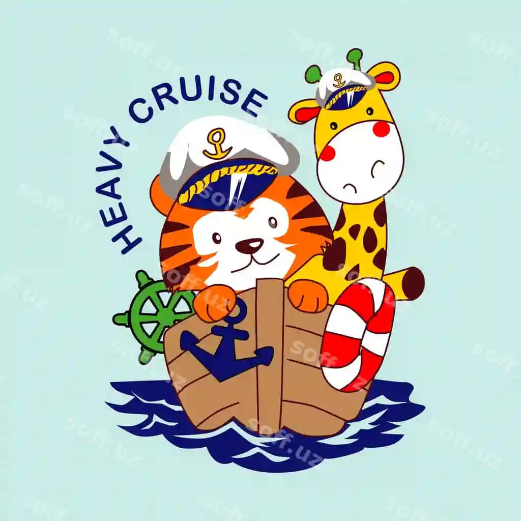 Kichik hayvonlar sail qilish dizayn kartun vektor illustratsiyasi | Little animals sailing design cartoon vector illustration