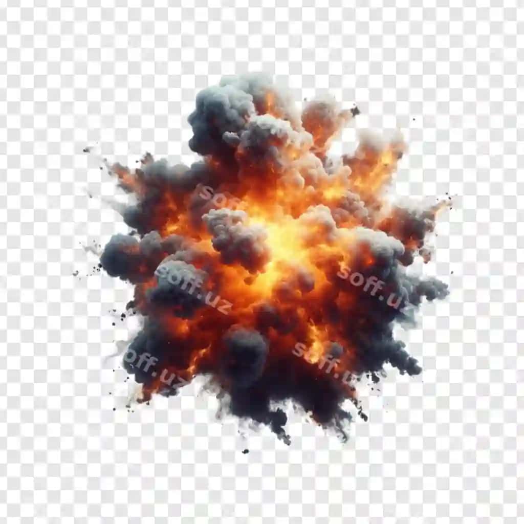 Tasodifiy shakl alov portlash ajraltirilgan oq PNG shaffof fonda | Random shape fire explosion isolated white png transparent background
