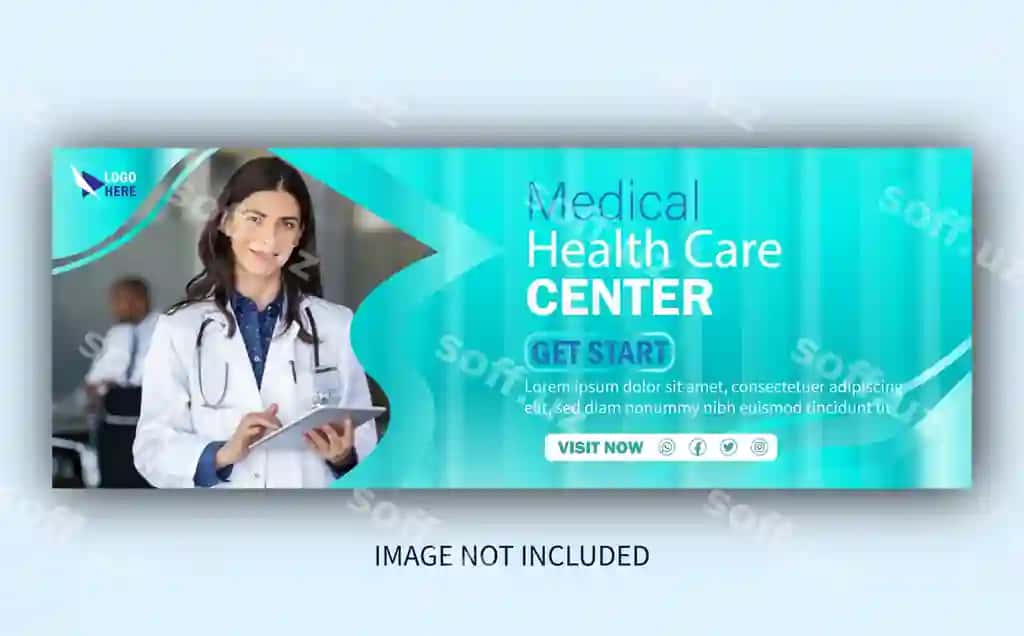 Stomatolog tibbiy sog'liqni saqlash markazi Facebook varaq shabloni | Dentist medical health care center facebook cover template