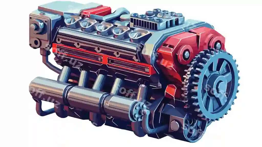 3d motori tushunchasi illustratsiyasi tekis vektor uslubi ayrilgan | 3d engine concept illustration flat vector style isolated
