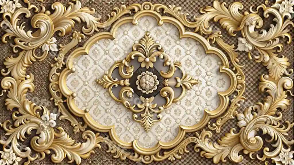 Siyomat 3d klassik 3d illustratsiya | Ceiling wallpaper 3d classic 3d illustration