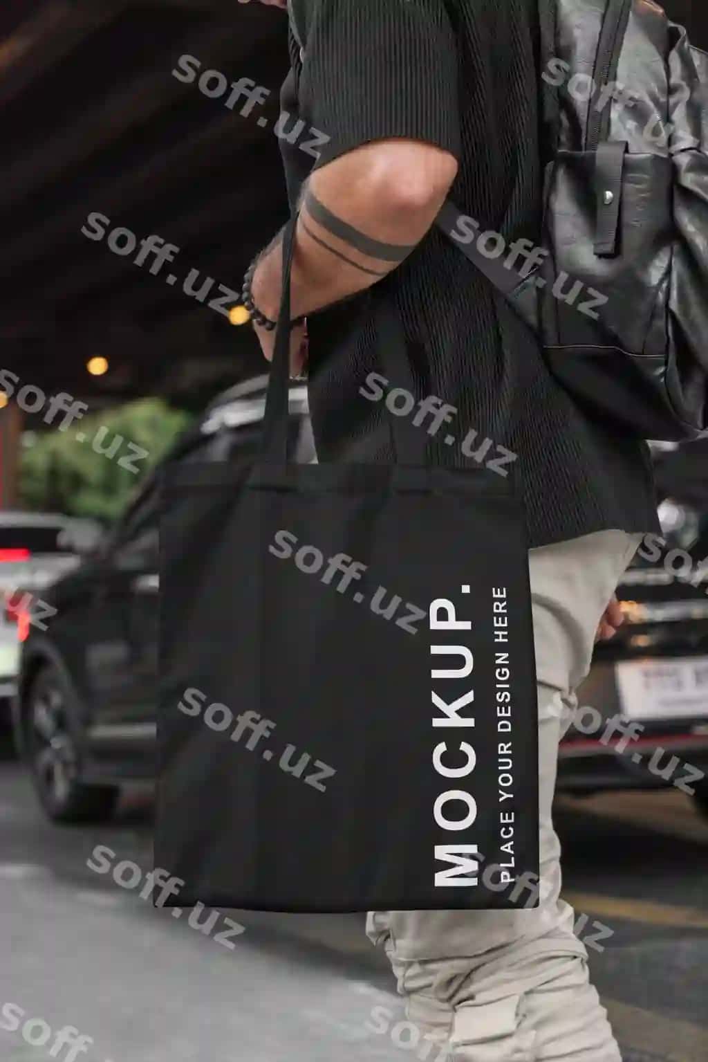Ekologik tote sumka namunasi Urban uslubi | Eco tote bag mockup urban style