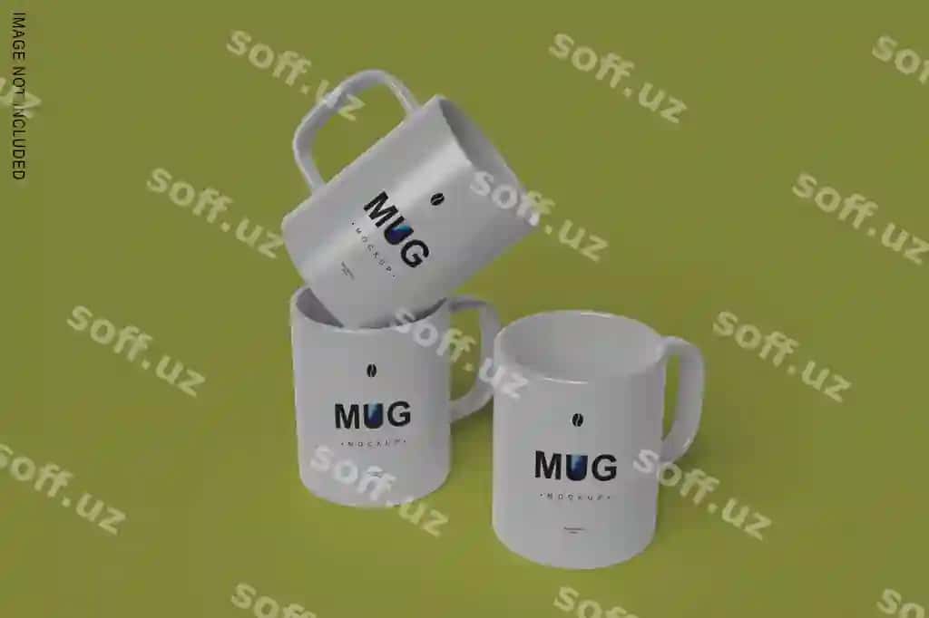 Shiny oq finjal mockup | Glossy white mug mockup