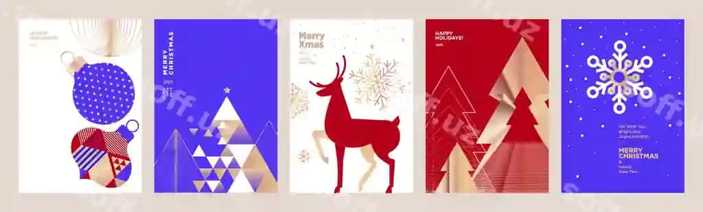 Baxrom Sinfir Baxrom Yangi Yil salom kartochkalar vektor illustratsiyasi | Merry christmas happy new year greeting cards vector illustration