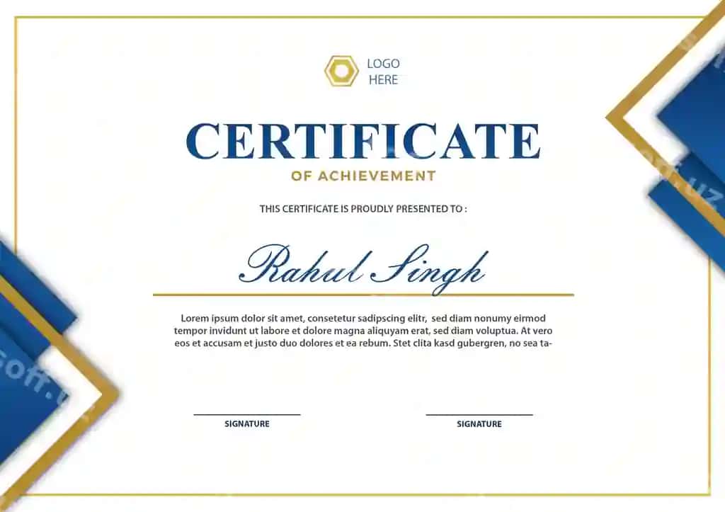 Elegant yutuq sertifikati | Elegant achievement certificate
