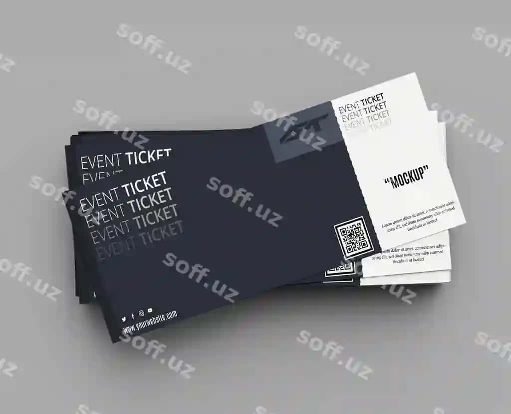 Tadbir chipta namunasi | Event ticket mockup