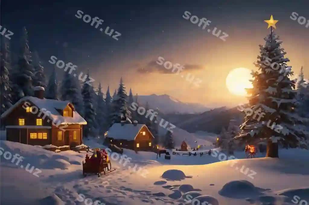 Chiroyli qish uy yelchoq tog | Beautiful winter house christmas tree mountain