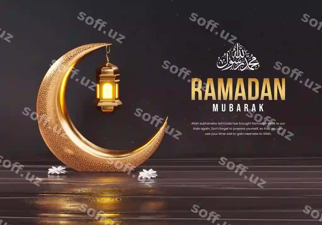 3d ramazon kareem ijtimoiy baner shabloni bilan hilol islomchilik fonariklari | 3d ramadan kareem social banner template with crescent islamic lanterns