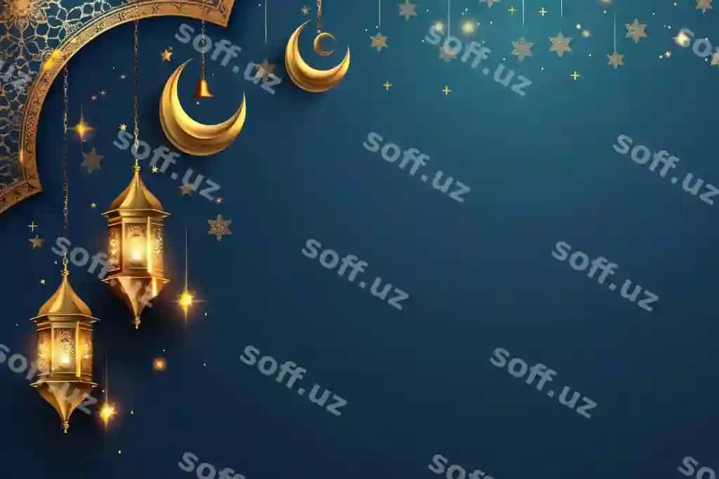 Illustratsiya dizayni Hayit muborak oy san'ati boyoq | Illustration design eid mubarak moon art chandelier