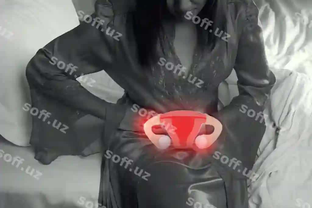 Uterus kasalliklari endometrioz ayollar uchun ipakli kechki kostyum lace kimono uterus og'ri tun soatlarida qorin og'ri illyustratsiyasi uterus ayol tanasining qismidir | Uterine diseases endometriosis woman silk nightgown lace robe with uterus pain night people having belly ache illustration uterus is female body
